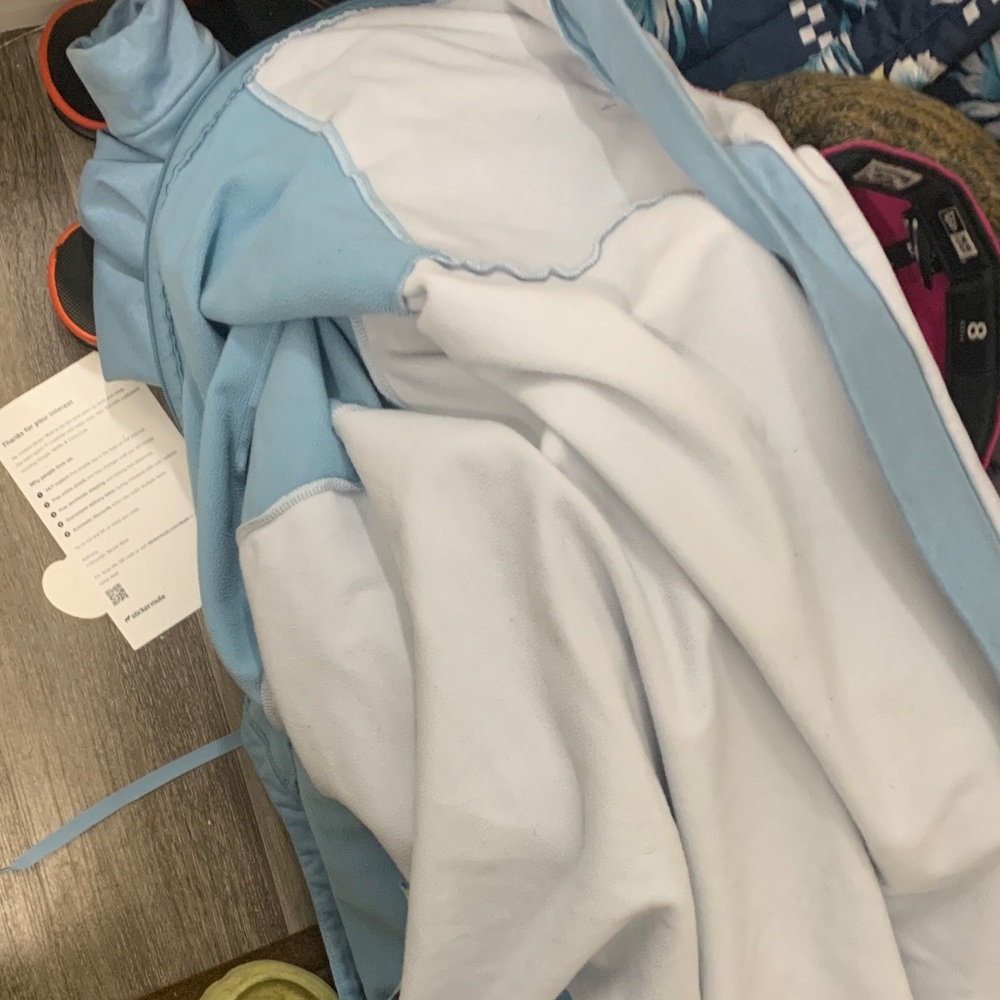 Nike Blue and White Zip Up Sweater